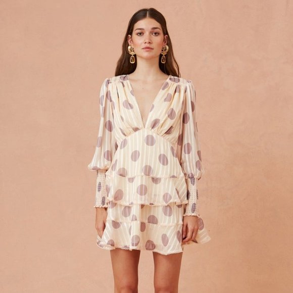knee length dresses for ladies Reese Flowy Scarf Print Midi Dress W/Tie Belt main image 0